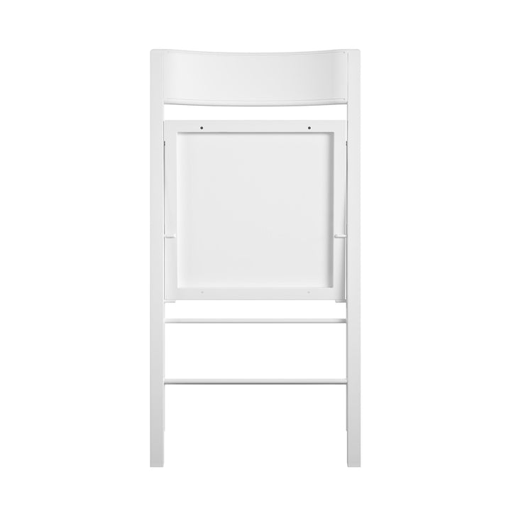 Modern Slim Line Vinyl Padded Folding Chairs, Set of 2 - White - 2-Pack