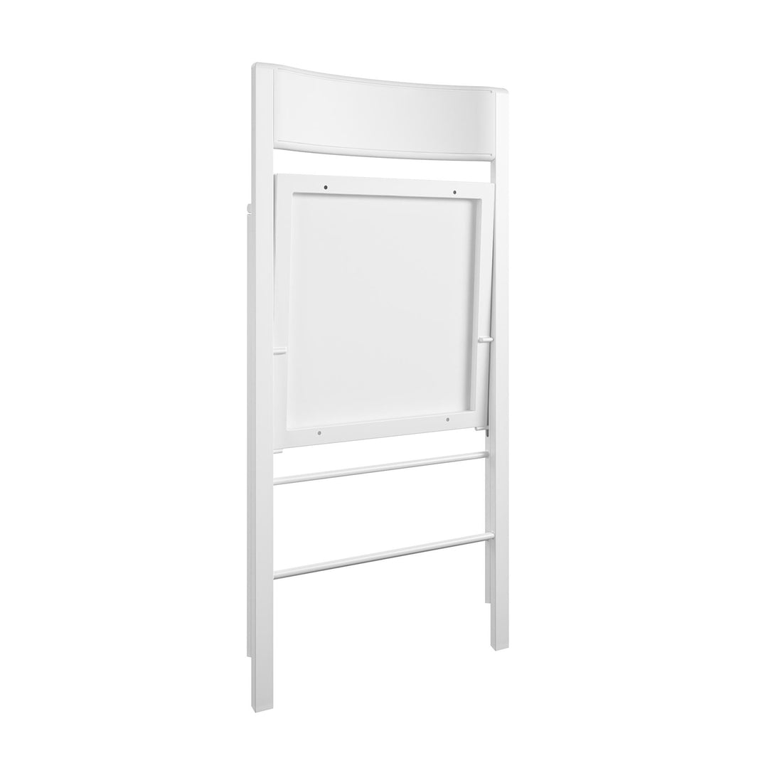 Modern Slim Line Vinyl Padded Folding Chairs, Set of 2 - White - 2-Pack