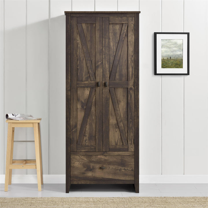 Farmington Rustic Farmhouse 30 Inch Wide Storage Cabinet - Rustic