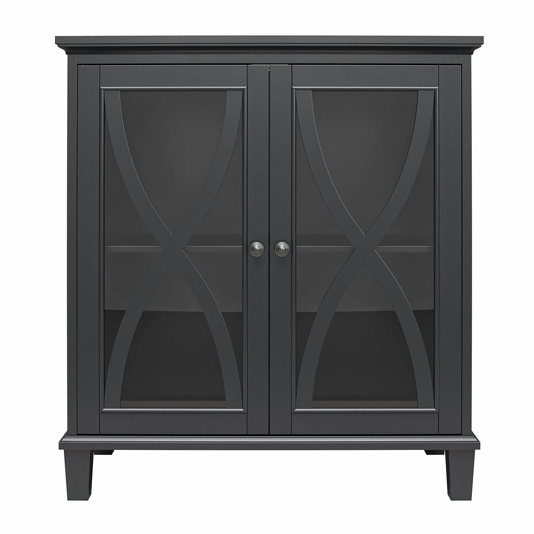 Celeste Accent Cabinet with Glass Doors - Black