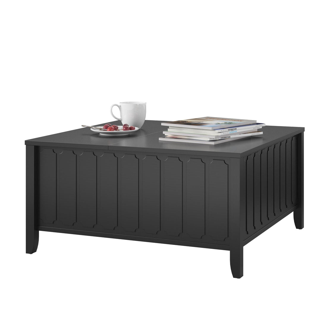 Her Majesty Lift Top Coffee Table with Hidden Storage - Black