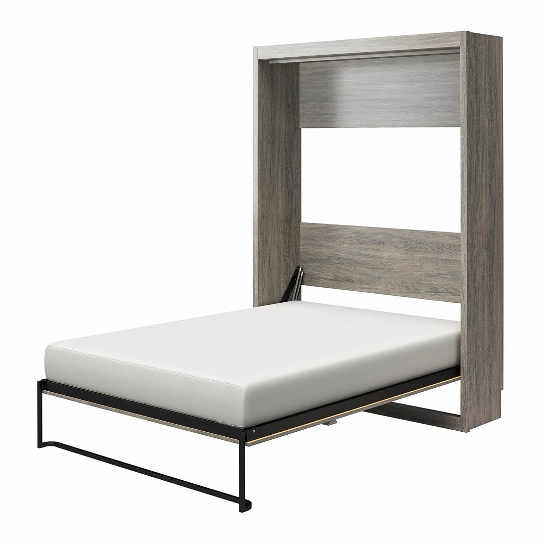 Paramount Queen Murphy Bed with 8" Memory Foam Mattress - Gray Oak - Queen