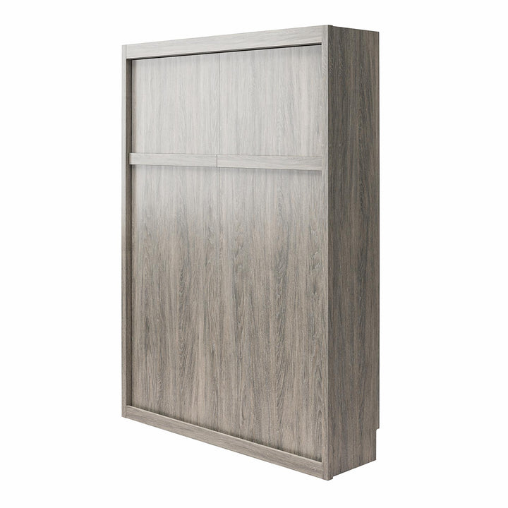 Paramount Queen Murphy Bed with 8" Memory Foam Mattress - Gray Oak - Queen