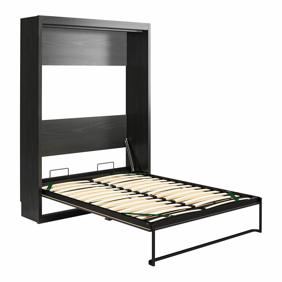 Paramount Queen Murphy Bed with 8" Memory Foam Mattress - Black Oak - Queen