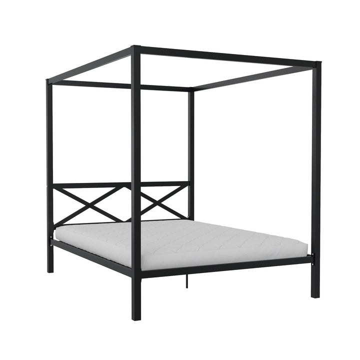 Remna Queen Metal Canopy Bed - Black - Queen