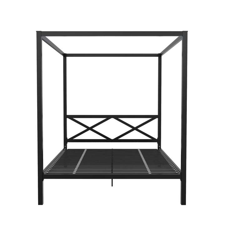 Remna Queen Metal Canopy Bed - Black - Queen