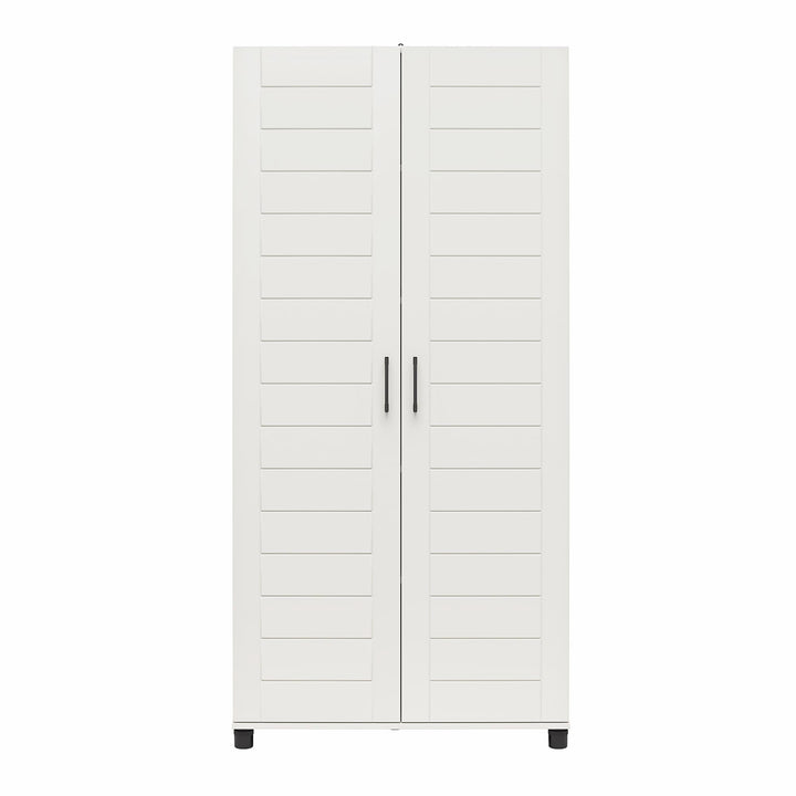 Linley 36" Wide 2 Door Shiplap Cabinet with Adjustable Shelving - White