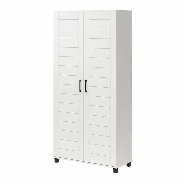 Linley 36" Wide 2 Door Shiplap Cabinet with Adjustable Shelving - White