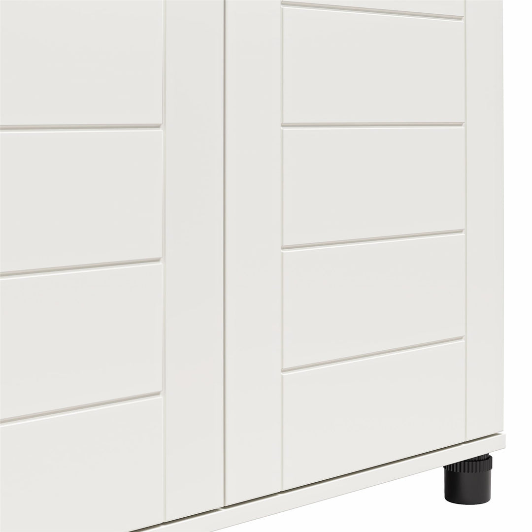 Linley 36" Wide 2 Door Shiplap Cabinet with Adjustable Shelving - White