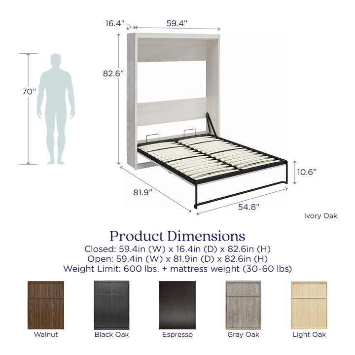 Paramount Murphy Bed - Monterey Oak - Full