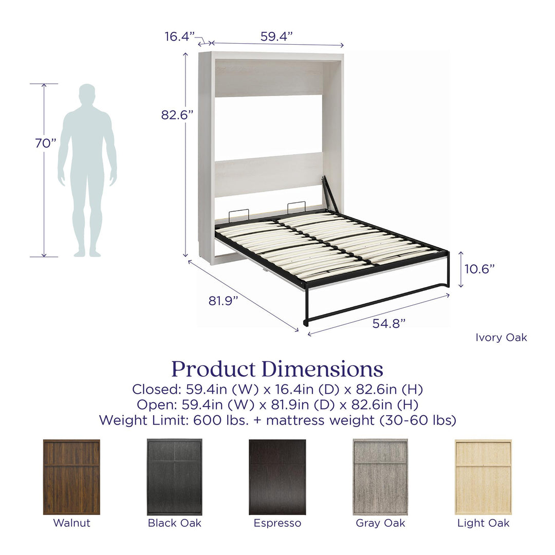 Paramount Murphy Bed - Gray Oak - Full