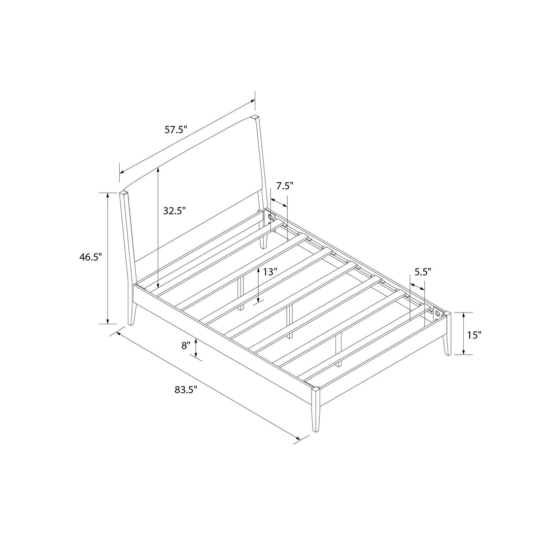 Dacin  Wood and Upholstered Platform Bed - Beige - Full