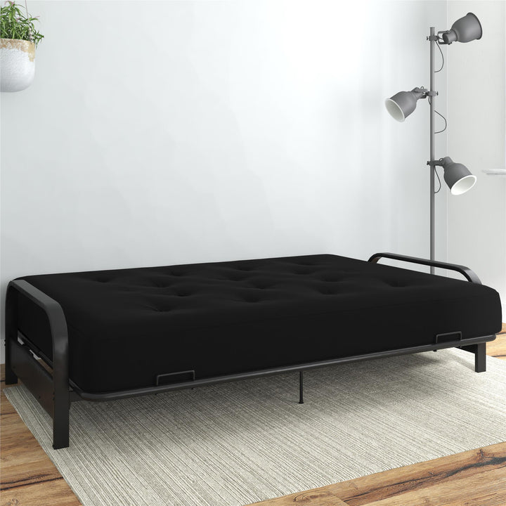 Cozey 8 Inch Spring Coil Futon Mattress with Microfiber - Black - Full