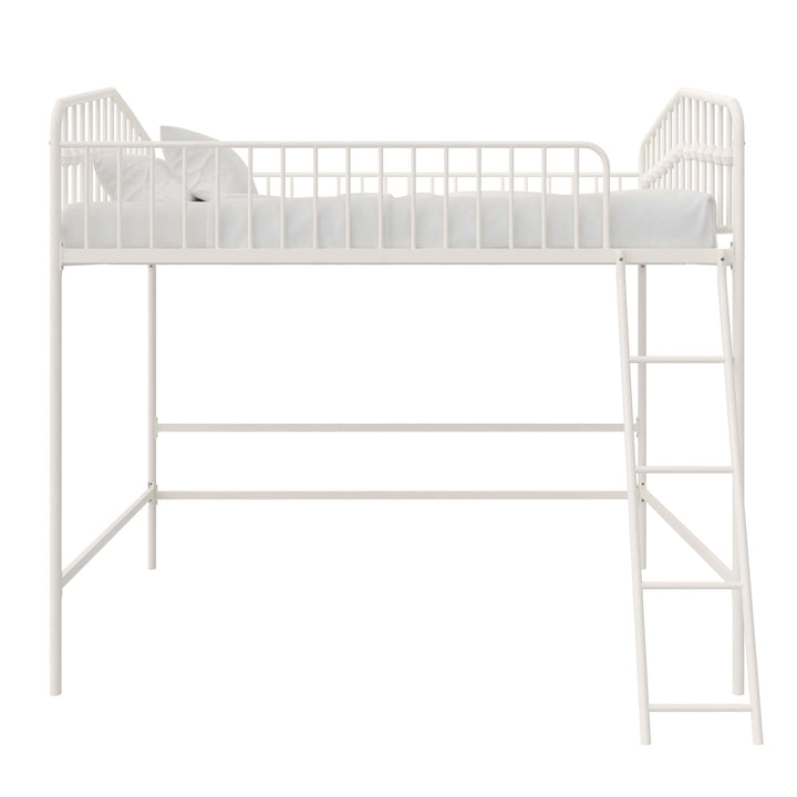 Bushwick Metal Loft Bed - Off White - Full