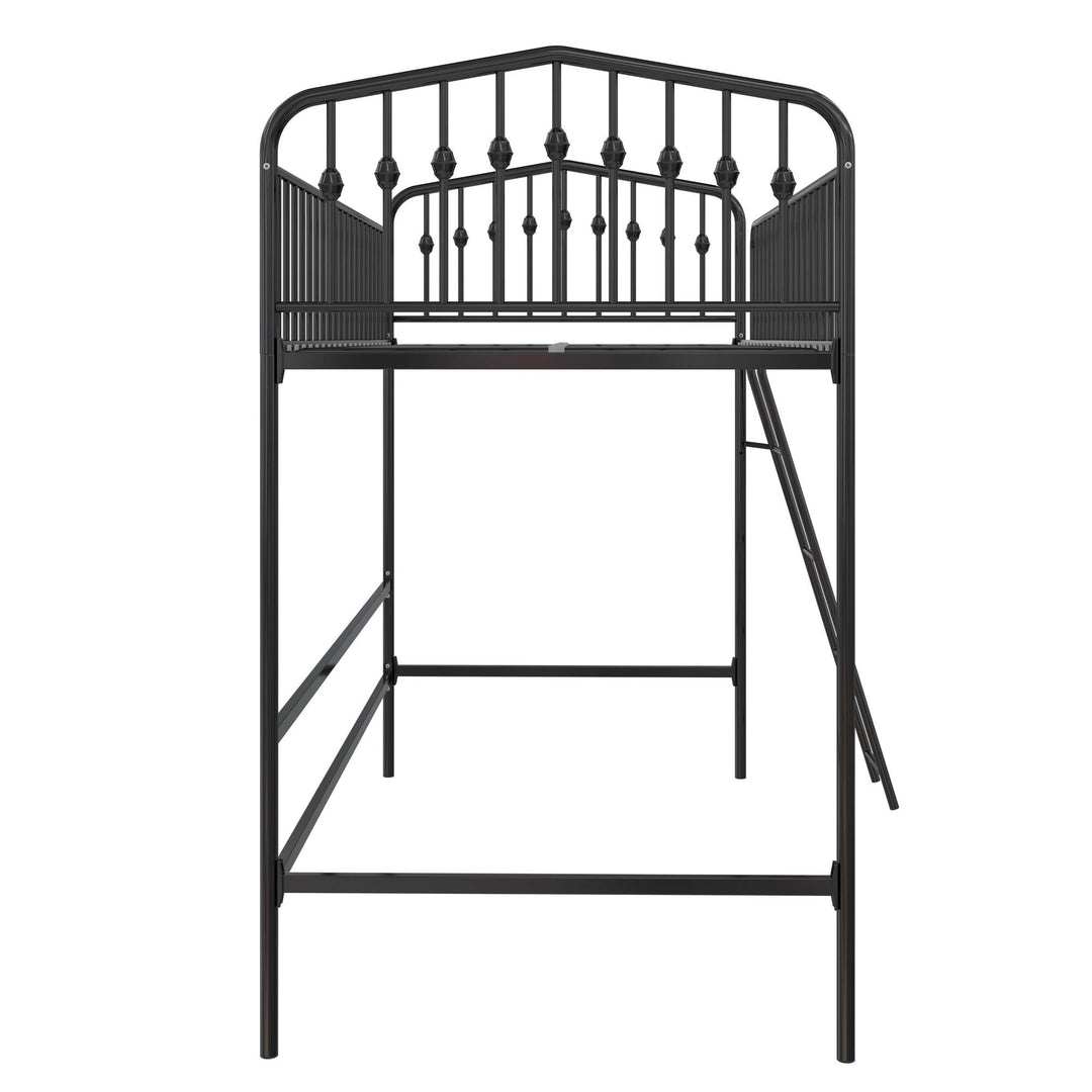 Novogratz Bushwick Metal Twin Loft Bed, Black - Black - Twin