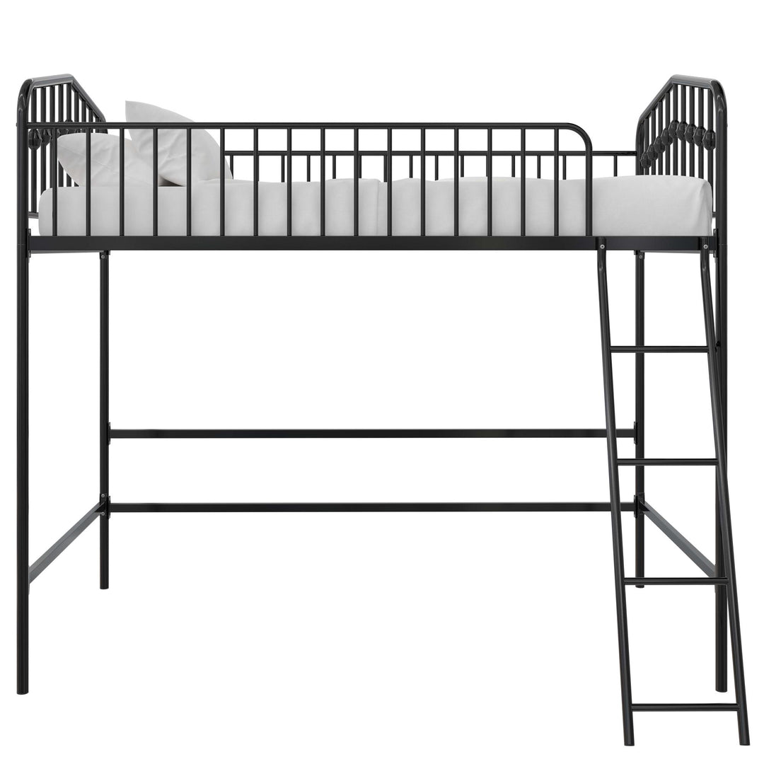 Novogratz Bushwick Metal Twin Loft Bed, Black - Black - Twin