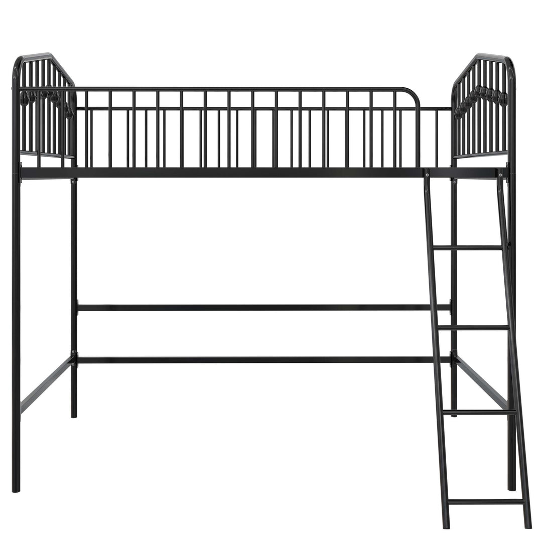 Novogratz Bushwick Metal Twin Loft Bed, Black - Black - Twin