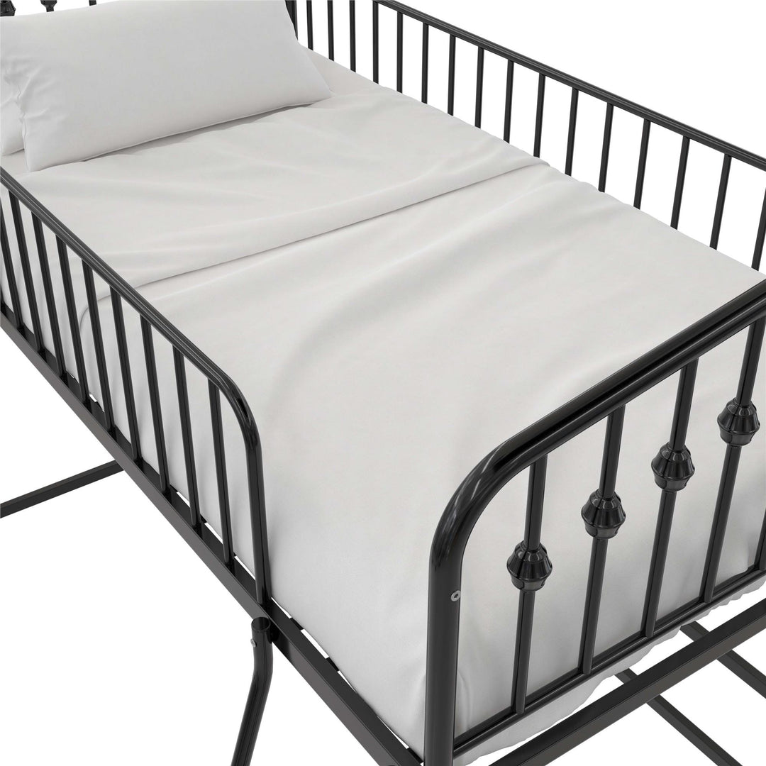 Novogratz Bushwick Metal Twin Loft Bed, Black - Black - Twin