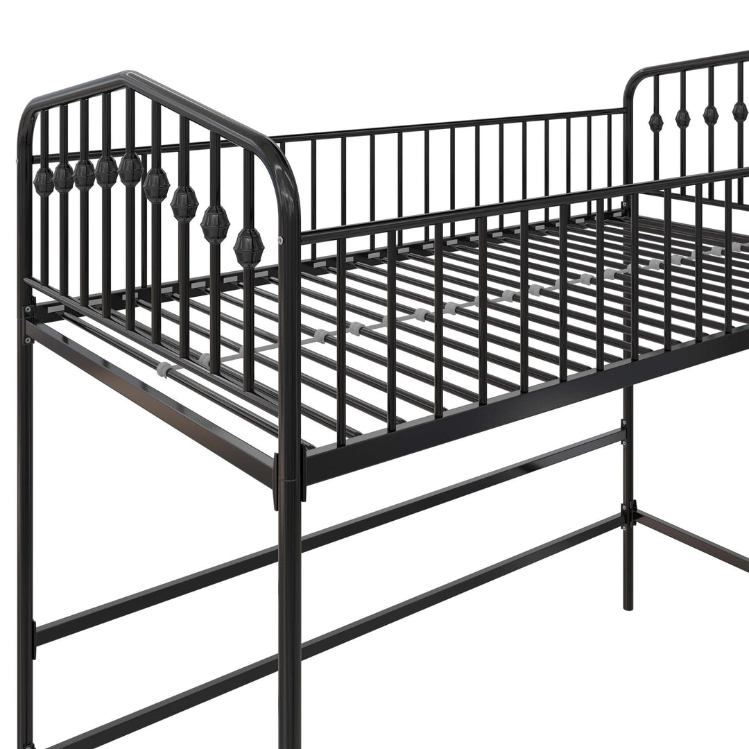 Novogratz Bushwick Metal Twin Loft Bed, Black - Black - Twin