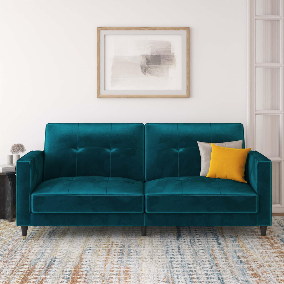 Penelope Pin Tufted Futon - Green