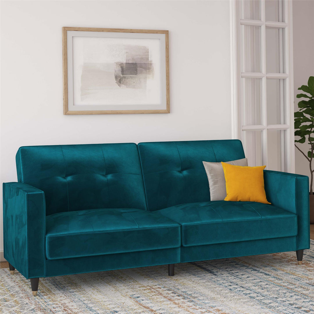 Penelope Pin Tufted Futon - Green