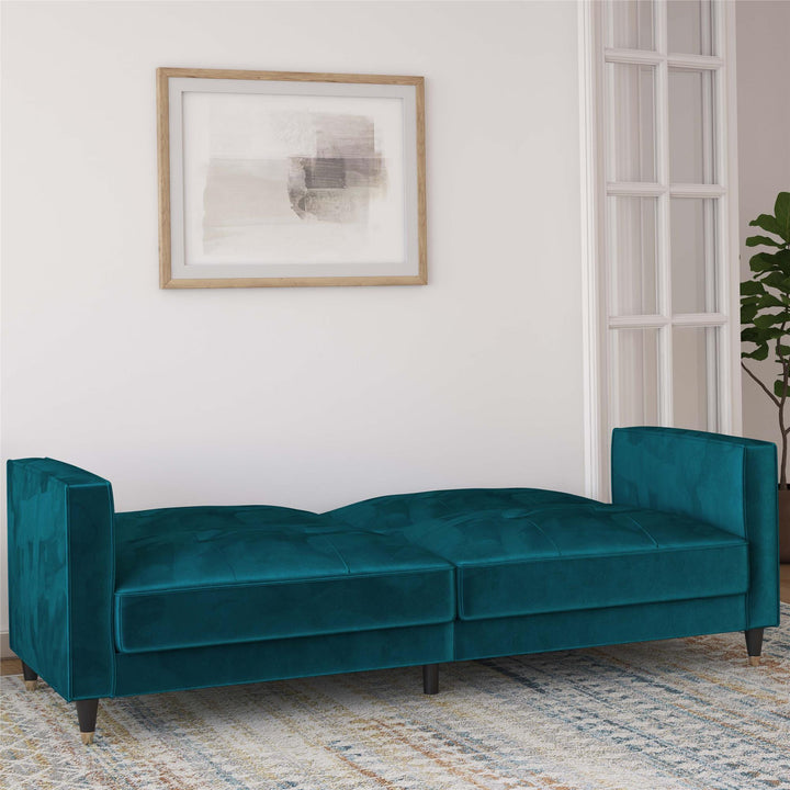 Penelope Pin Tufted Futon - Green