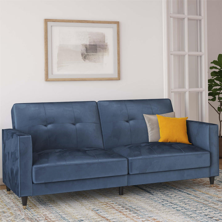 Penelope Pin Tufted Futon - Blue