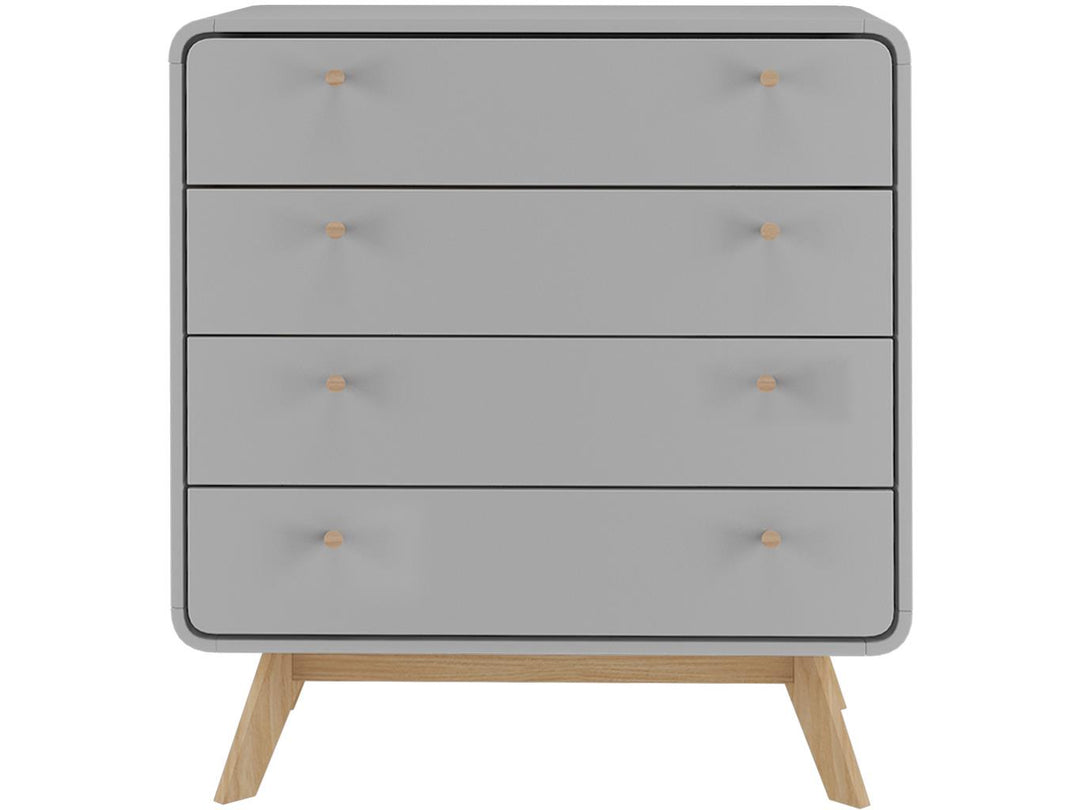 Leva Scandinavian Style 4 Drawer Dresser - Gray