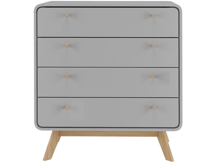 Leva Scandinavian Style 4 Drawer Dresser - Gray