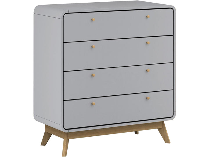 Leva Scandinavian Style 4 Drawer Dresser - Gray