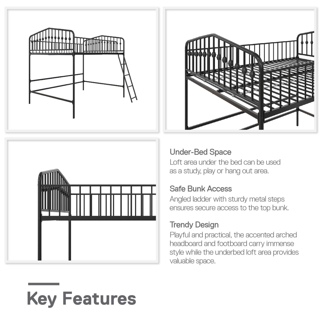 Bushwick Metal Loft Bed - Black - Full