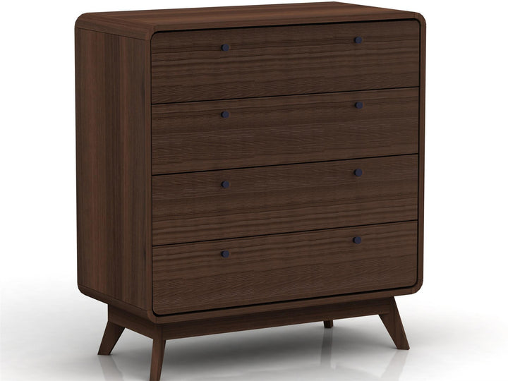 Leva Scandinavian Style 4 Drawer Dresser - Walnut