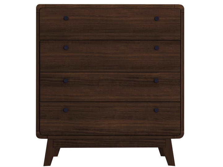 Leva Scandinavian Style 4 Drawer Dresser - Walnut