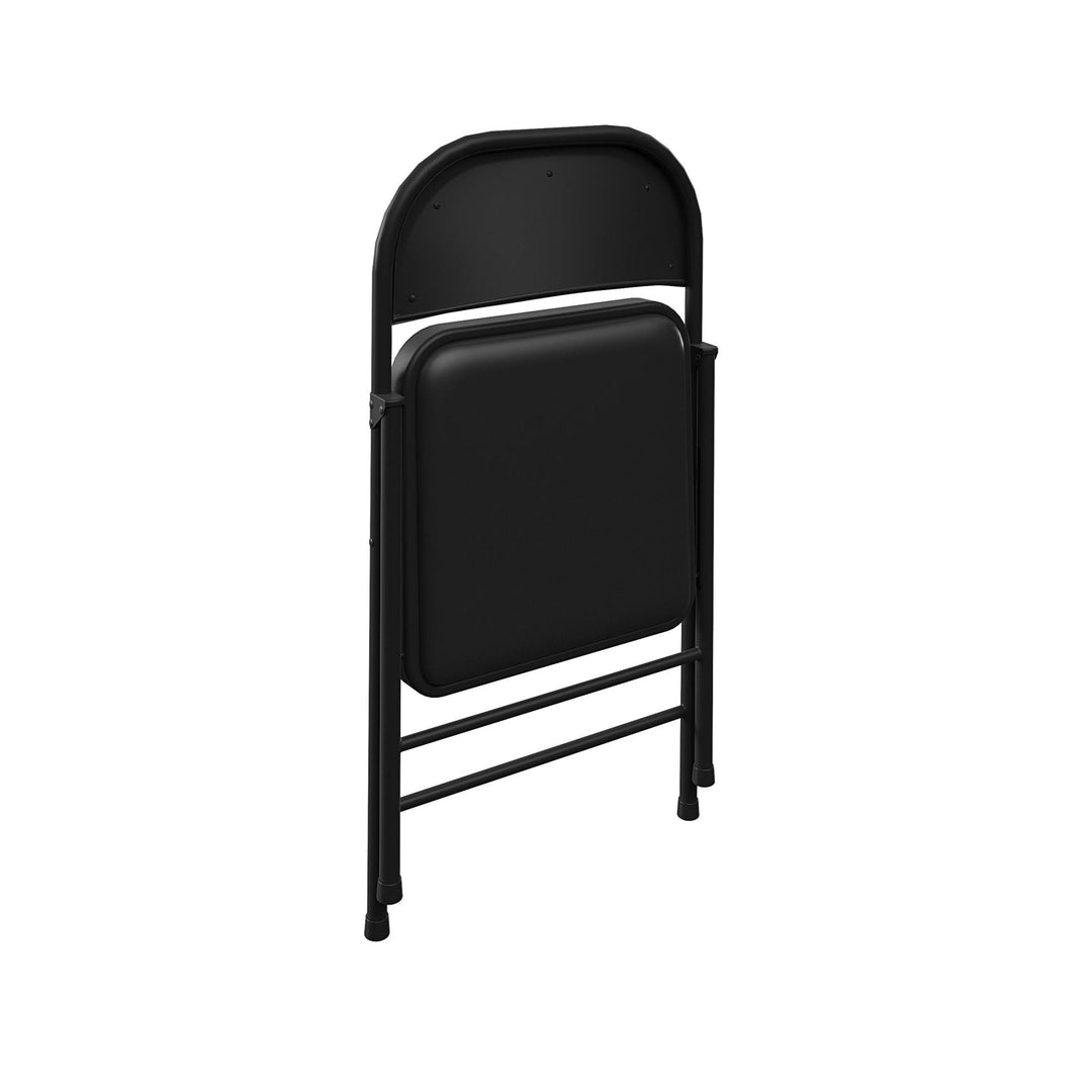 SmartFold Vinyl Folding Chair, 4-Pack - Black - 4-Pack