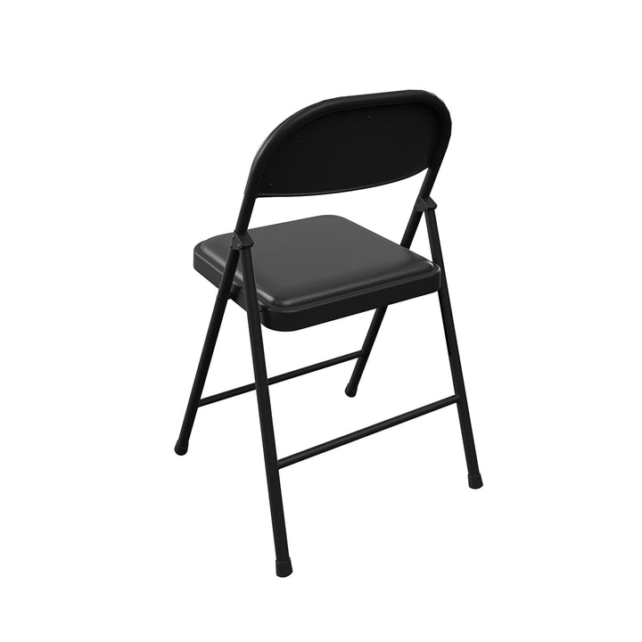 SmartFold Vinyl Folding Chair, 4-Pack - Black - 4-Pack