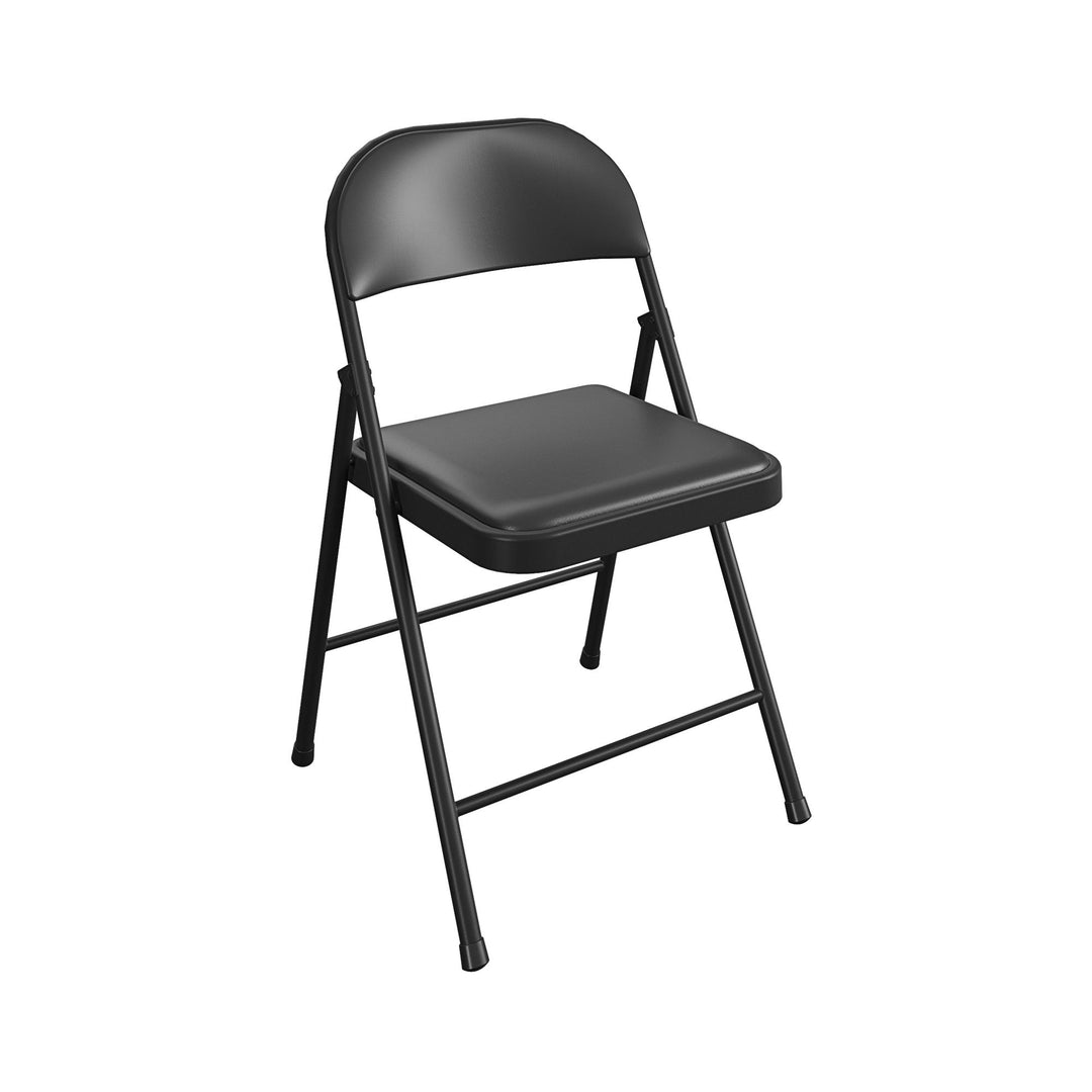 SmartFold Vinyl Folding Chair, 4-Pack - Black - 4-Pack