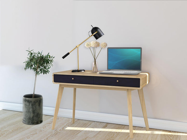 Leva Scandinavian Style Desk with 2 Drawers - Natural