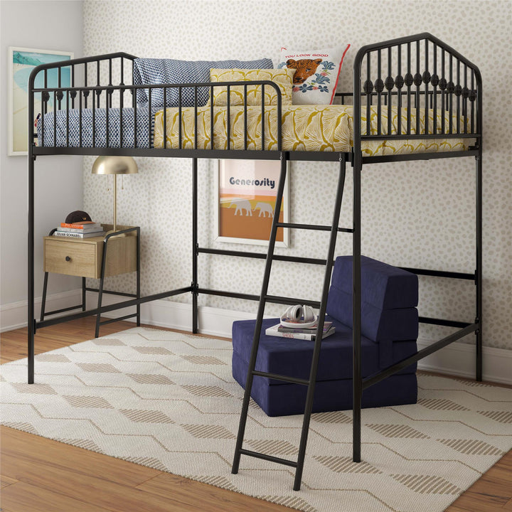 Bushwick Metal Loft Bed - Black - Full