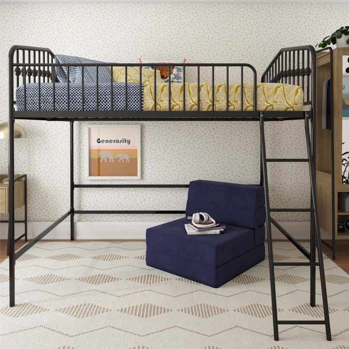 Bushwick Metal Loft Bed - Black - Full