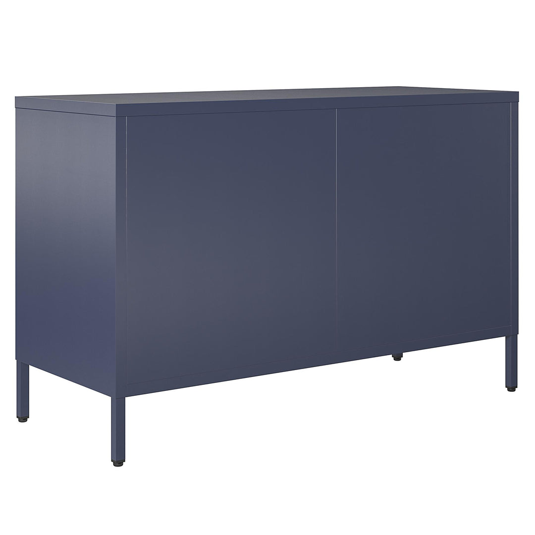 Channing 2 Door Storage Cabinet-Mesh Metal Locker - Navy