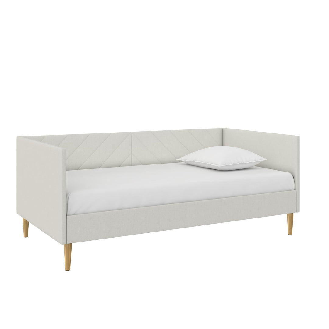 Alicent Upholstered Daybed with Gold Metal Legs - Light Gray - Twin