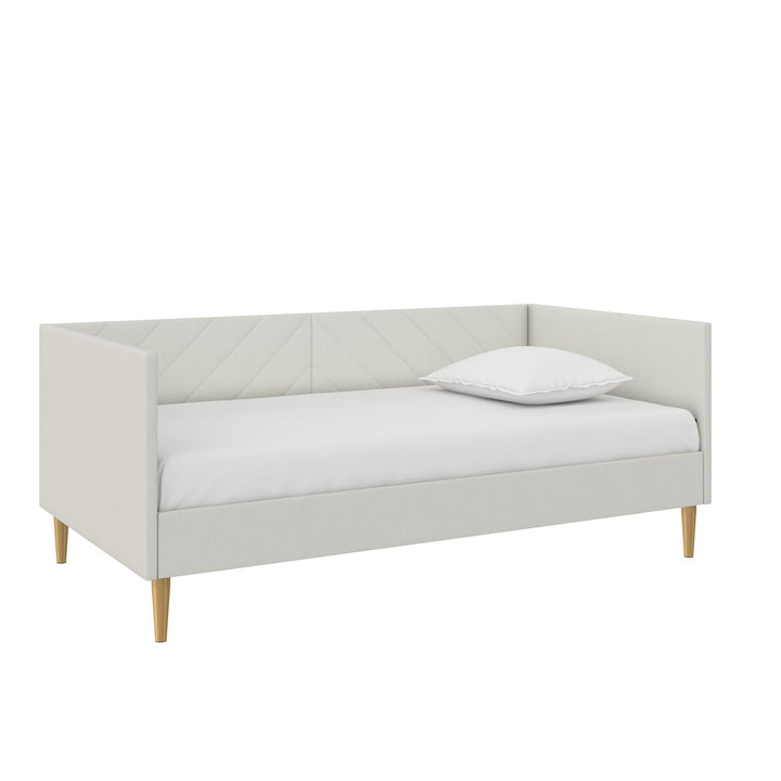 Alicent Upholstered Daybed with Gold Metal Legs - Light Gray - Twin