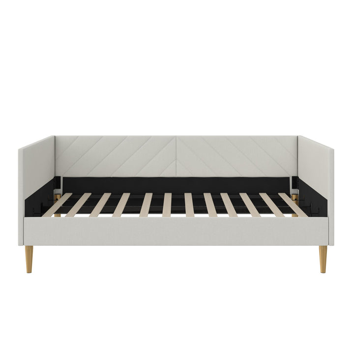 Alicent Upholstered Daybed with Gold Metal Legs - Light Gray - Twin