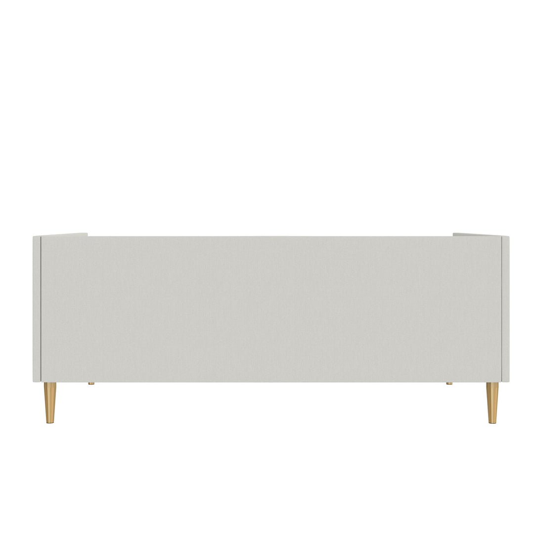 Alicent Upholstered Daybed with Gold Metal Legs - Light Gray - Twin