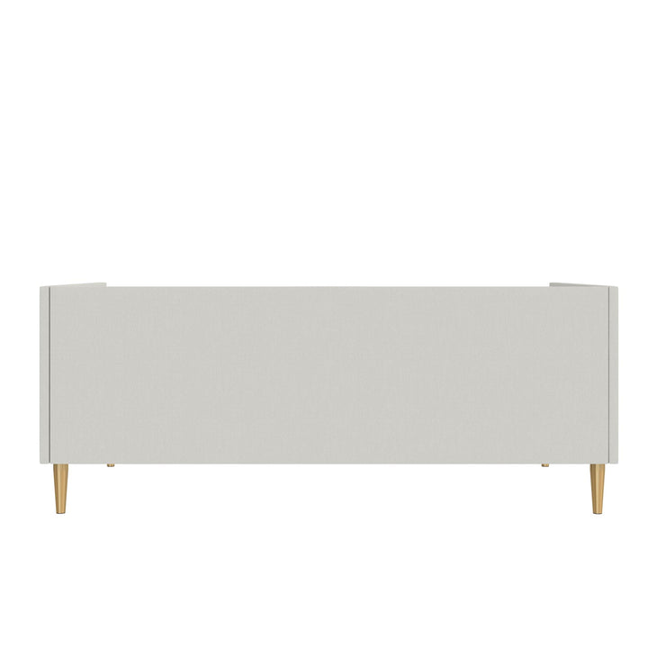 Alicent Upholstered Daybed with Gold Metal Legs - Light Gray - Twin