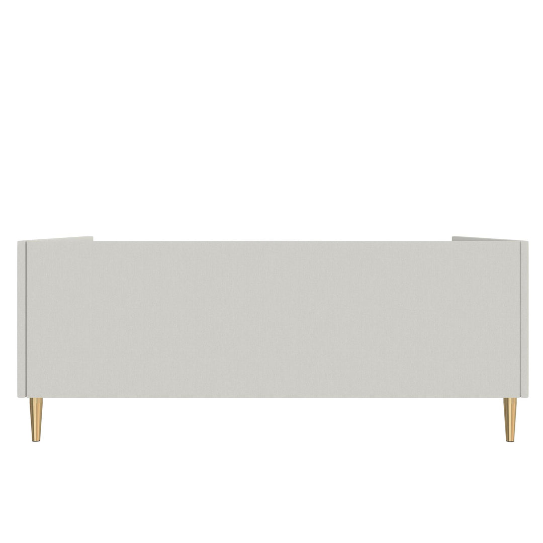 Alicent Upholstered Daybed with Gold Metal Legs - Light Gray - Full