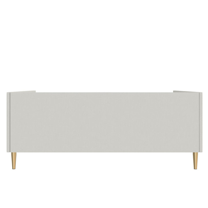 Alicent Upholstered Daybed with Gold Metal Legs - Light Gray - Full