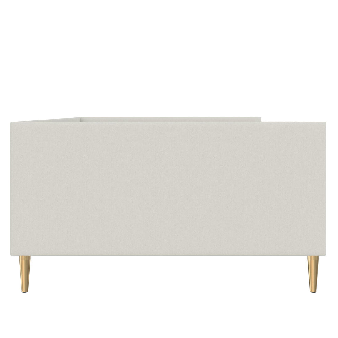 Alicent Upholstered Daybed with Gold Metal Legs - Light Gray - Full