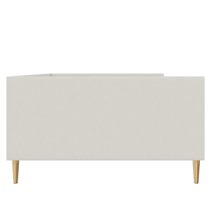 Alicent Upholstered Daybed with Gold Metal Legs - Light Gray - Full