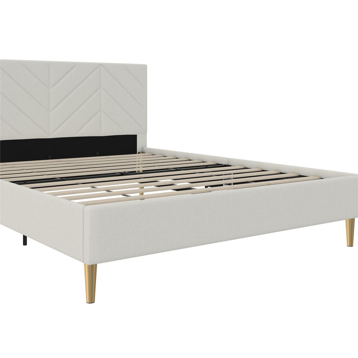 Andrea Tufted Upholstered Platform Bed - Gray - Full